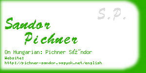 sandor pichner business card